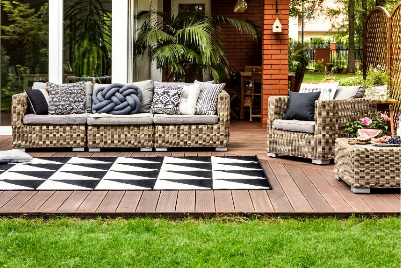 uncovered patio with decking floors